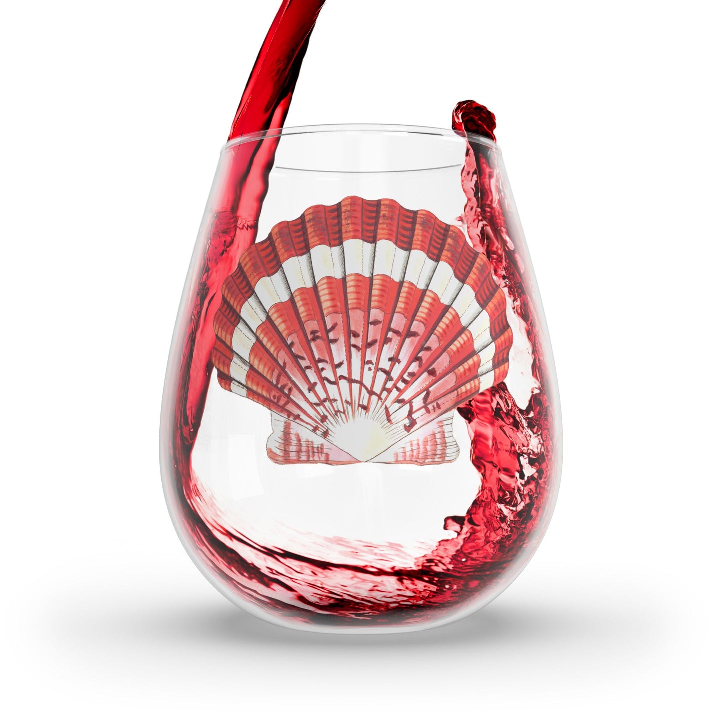 Scalloped Seashell Stemless Wine Glass - 11.75 oz - Sip in Seaside Elegance with Every Pour!