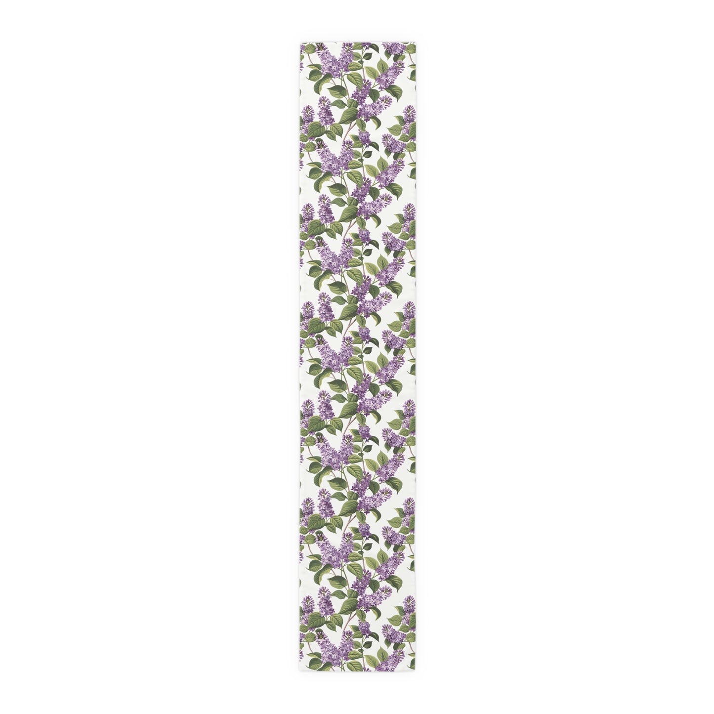 I Love Lilacs Table Runner - Embrace Serenity with Every Meal - Lilac Love on Your Table! Available in 2 fabrics and 2 sizes.