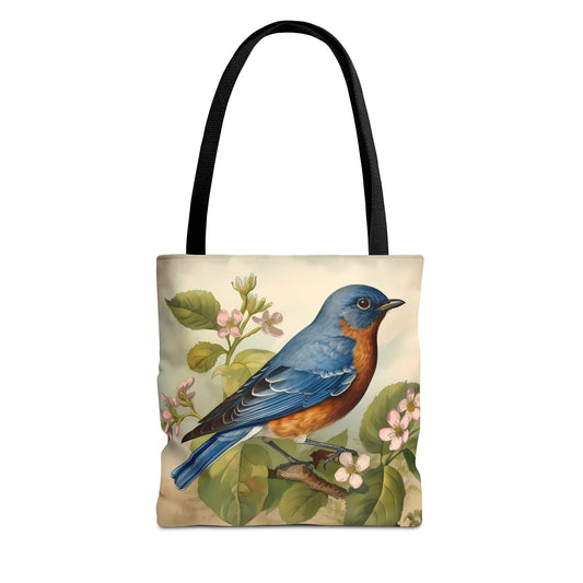 Bluebird Botanical Tote Bag - Enjoy Nature's Elegance on the Go! Available in 3 sizes.