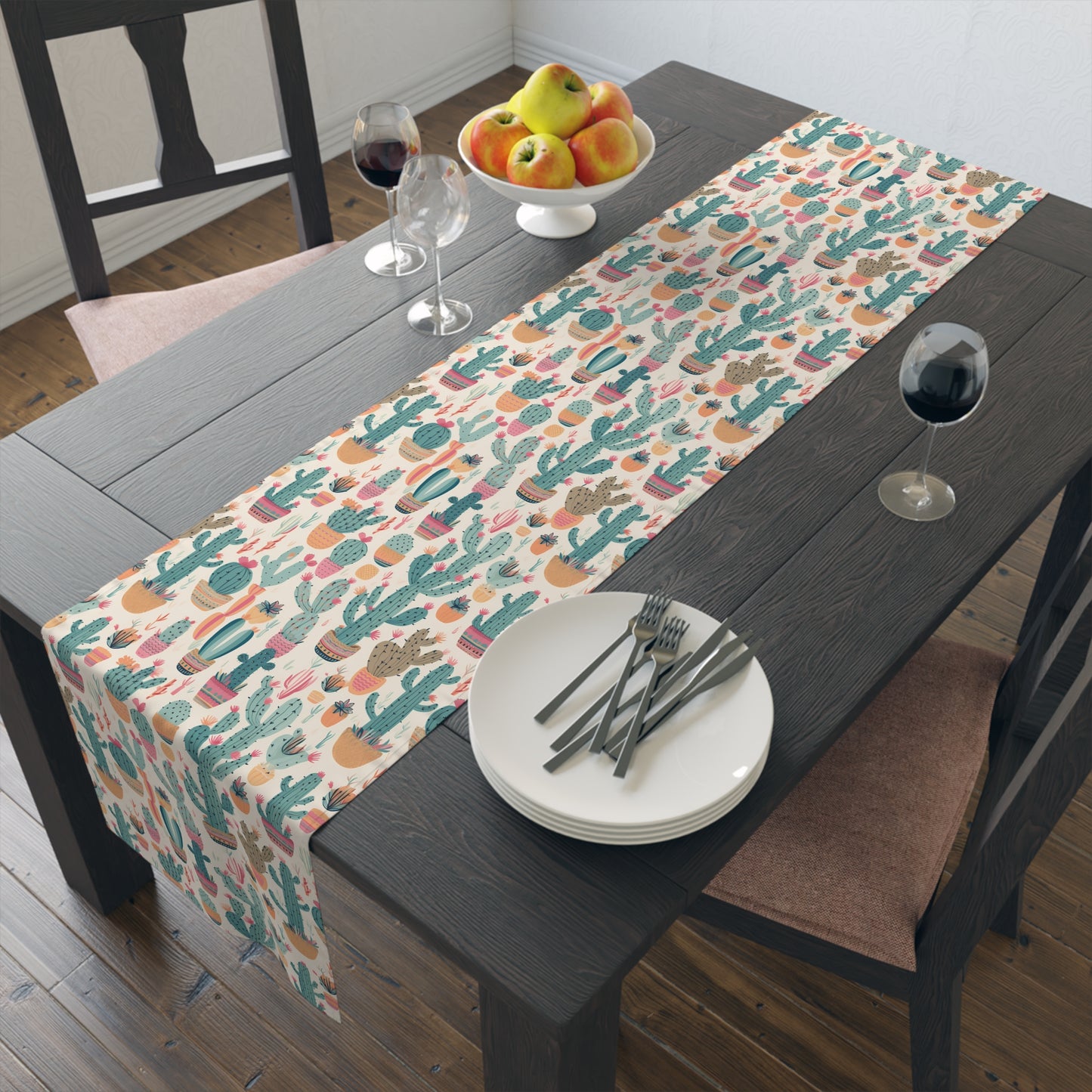 Desert Bloom Boom Table Runner - Bring Desert Charm to Your Table with a Blooming Burst of Joy! Available in 2 sizes.