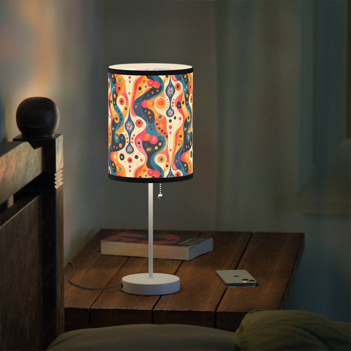 Midcentury Lava Lamp Modern Table Lamp. 20" Tall, Metal Stand, US|CA Plug, Available in 2 Finishes & Multiple Trim Colors