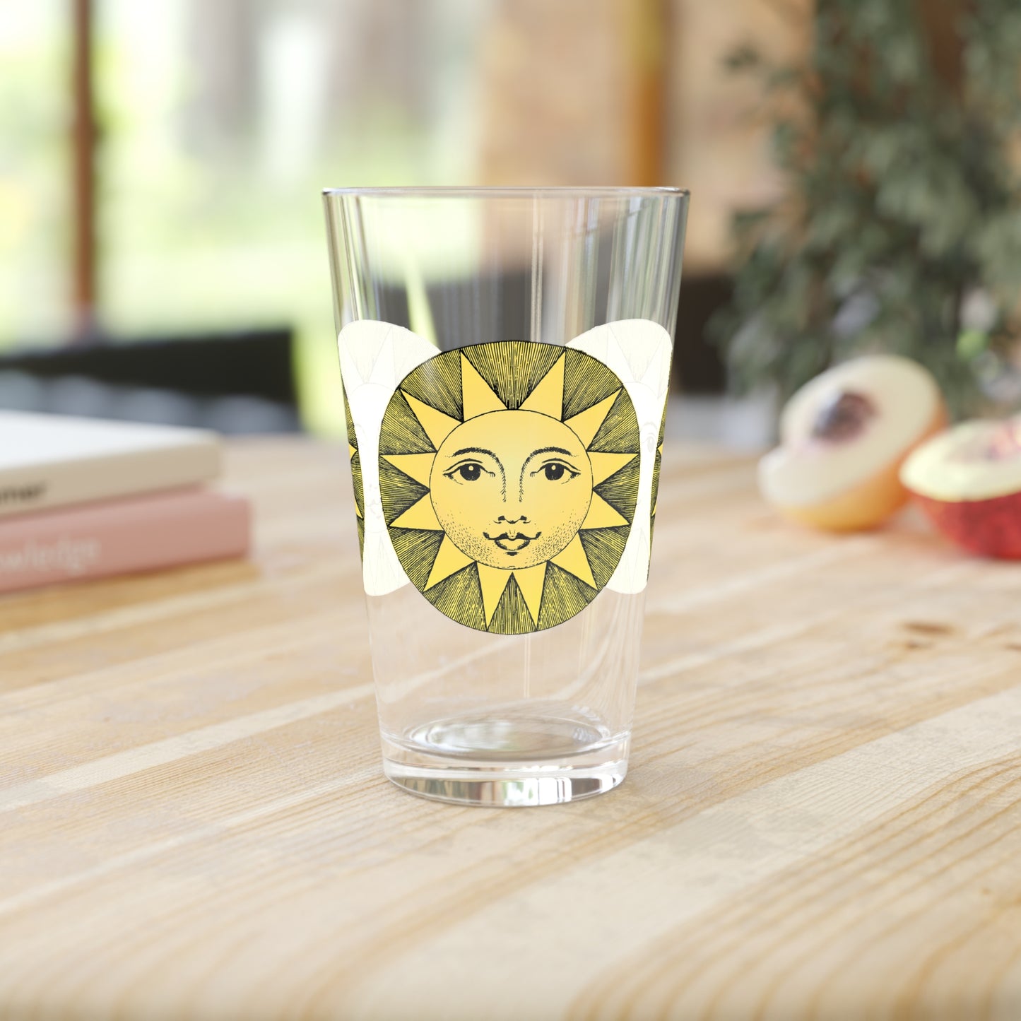 Vintage Sun Pint Glass - 16 oz - Radiate Elegance in Every Sip with Our Vintage Sun Pint Glass!