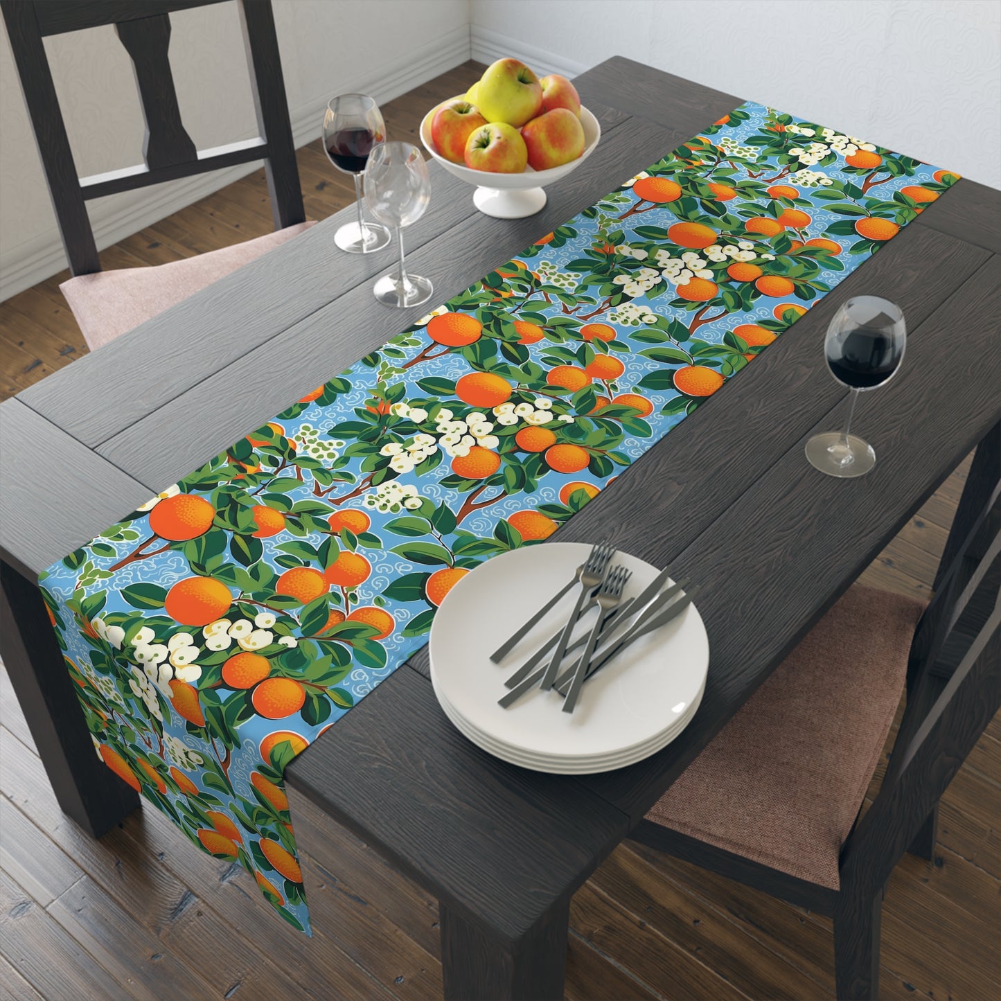 Citrus Blue Bliss Table Runner - Brighten Your Table with a Splash of Citrus Bliss! Available in 2 sizes.