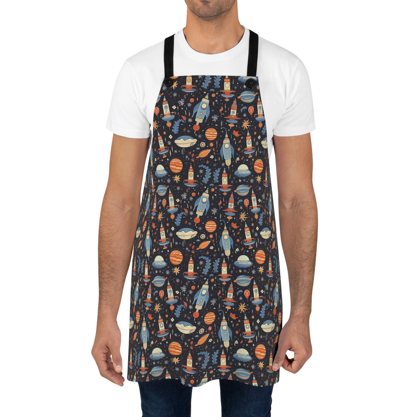 Galactic Space Rocket Romp Adult Apron - Space Fans Unite for the Ultimate Spacetacular Apron! Perfect for Chefs, Crafters, and Space Cadets!