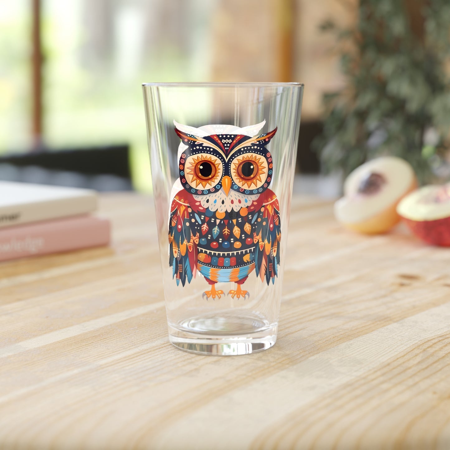 Autumn Gaze Owl Pint Glass - 16 oz - Embrace the Wisdom and Wonder of Autumn in Every Sip! From our Spirit of the Wild Collection.