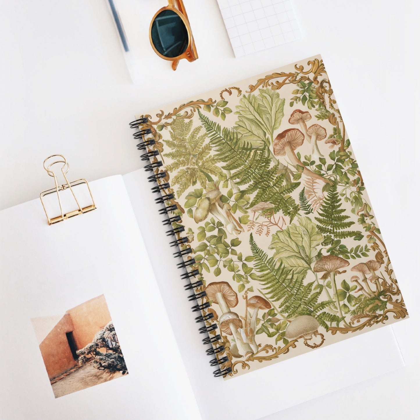 Botanical Woodland Whimsy Spiral Notebook - Ruled Line - Write in Nature's Charm with Gorgeous Mushrooms and Ferns!