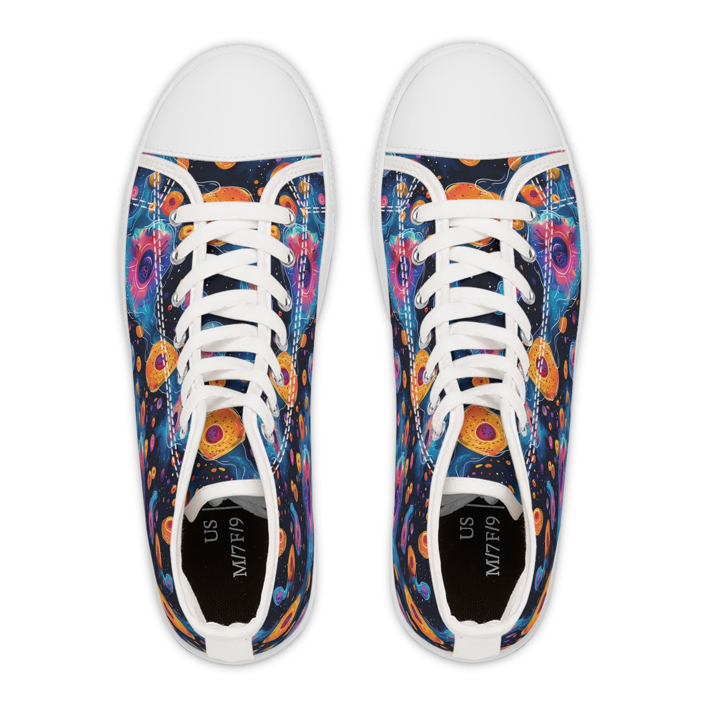 Birth of Celestial Life Ladies' High Top Sneakers - Step into the Cosmos of Style!