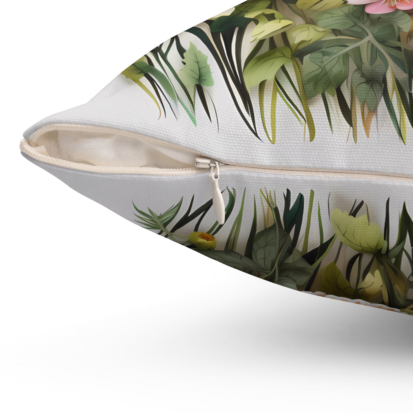 Whimsical Wings & Wildflowers Square Throw Pillow - Spun Polyester - Double Sided Print - Concealed Zipper - Available in 4 sizes.