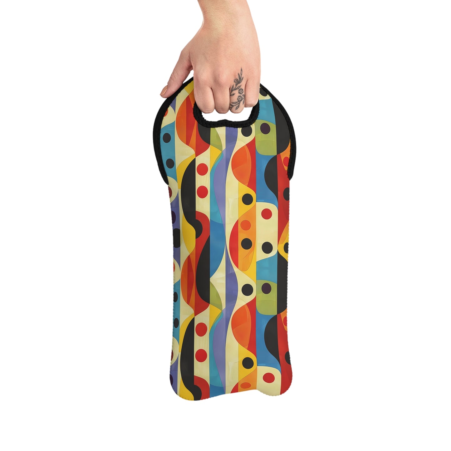 Linear Color Mesa Wine Tote Bag - 100% Neoprene - Carry Your Fantastic Colors - Sip in Style!