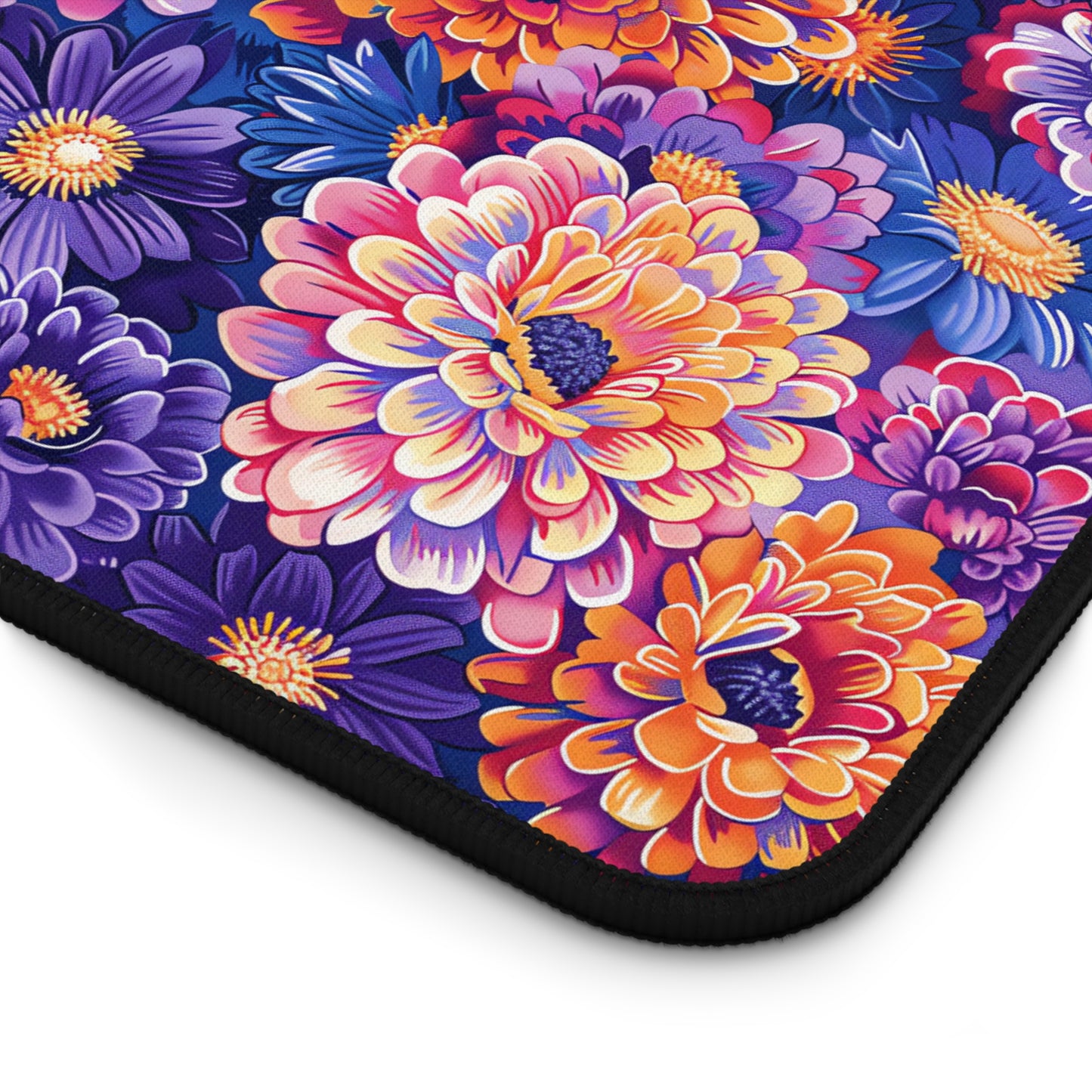 Zinnias in Bloom Desk Mat (Desk Pad) - Let Your Desk Blossom with Vibrant Zinnias! Available in 3 sizes.