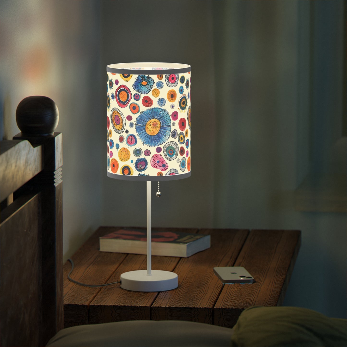 Primordial Desert Life Modern Table Lamp. 20" Tall, Metal Stand, US|CA Plug, Available in 2 Finishes & Multiple Trim Colors