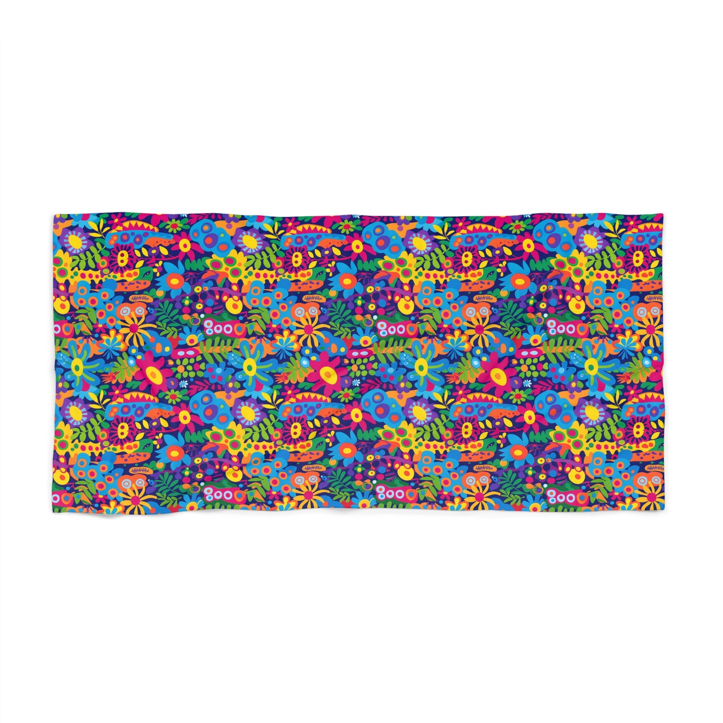 Groovy Garden Luxurious Beach Towel - Towel Off in a Wash of Groovy Bright Colors! Available in 2 sizes.