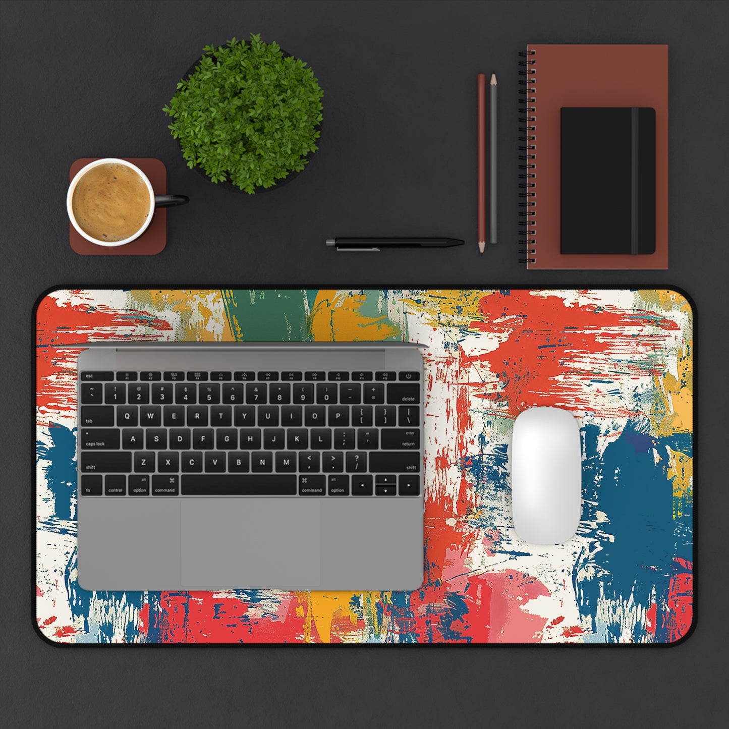 Paint Splash Palette Desk Mat (Desk Pad) - Add a Burst of Color to Your Workspace! Available in 3 sizes.