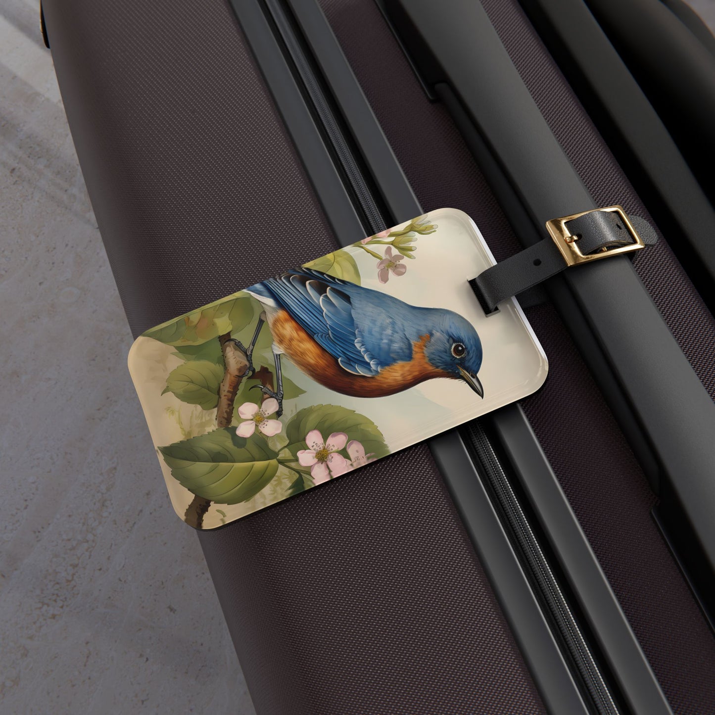 Bluebird Botanical Acrylic Luggage Tag - Travel with Nature’s Grace—The Bluebird Botanical Acrylic Luggage Tag!