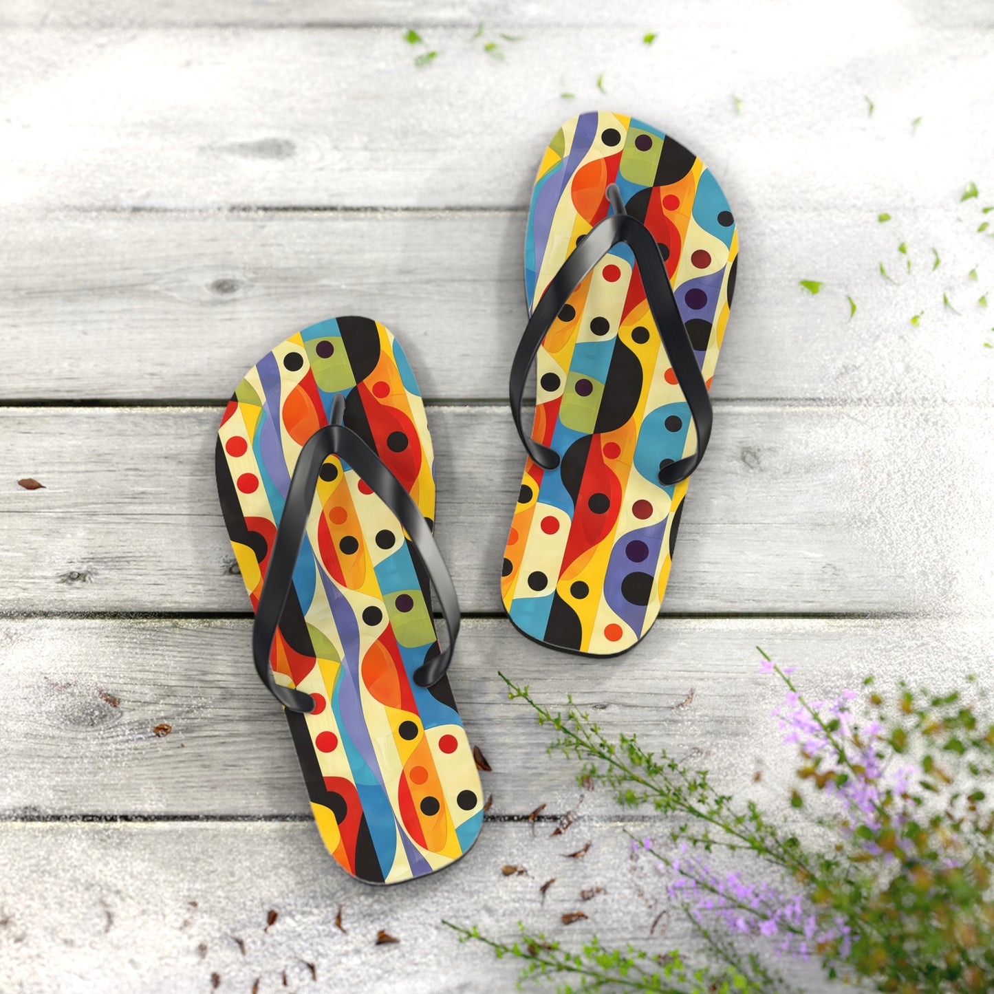 Linear Color Mesa Flip Flops. 5/8" Thick Comfortable Summer or Winter Gym/Sauna Footwear for Men and Women.