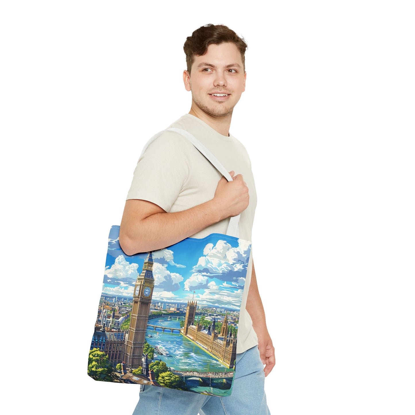 Big Ben River View Tote Bag - Carry the Timeless Charm of London's Iconic Skyline! Available in 3 sizes.