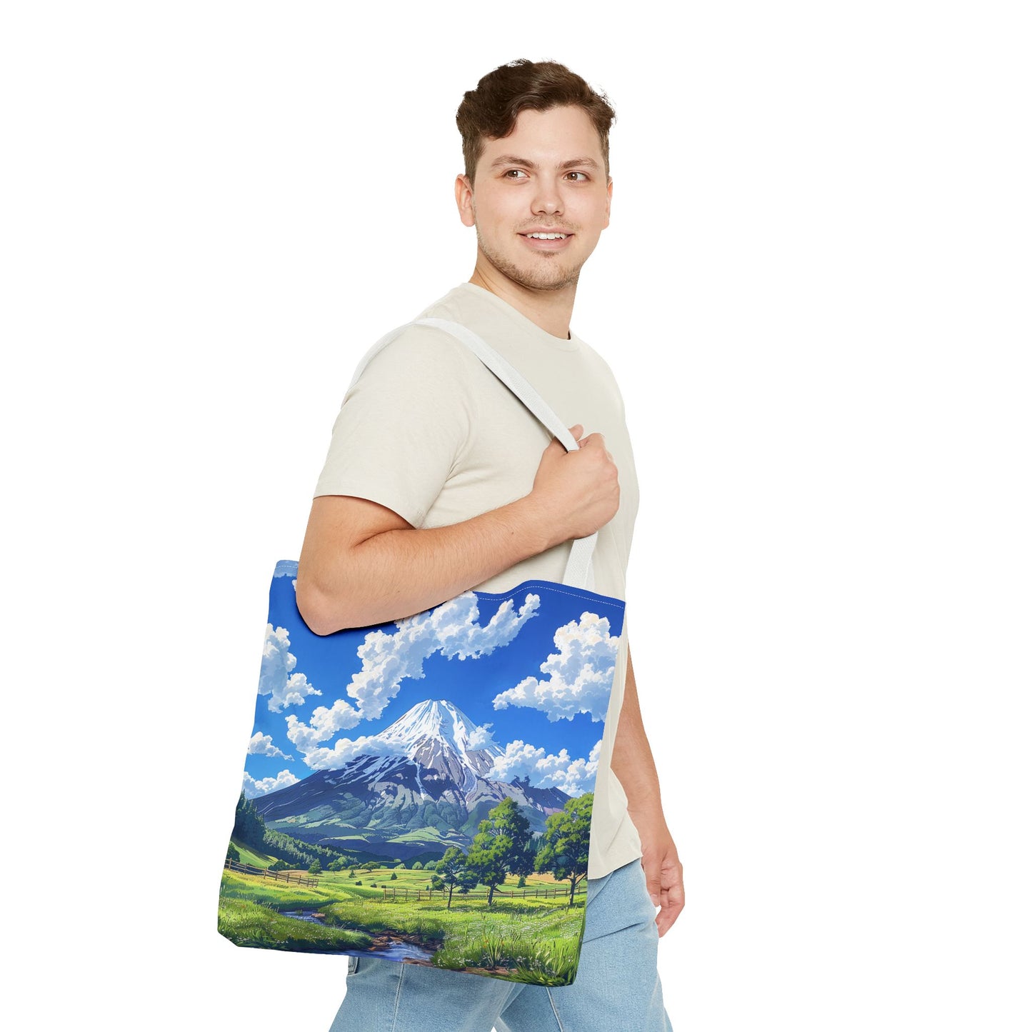 Mount Fuji Serenity Tote Bag - Carry the Tranquil Beauty of Japan's Iconic Peak! Available in 3 sizes.