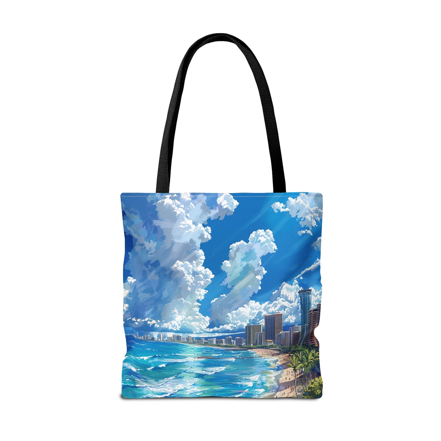 Waikiki Beach Tote Bag - Carry a Slice of Hawaiian Paradise Wherever You Go! Available in 3 sizes.