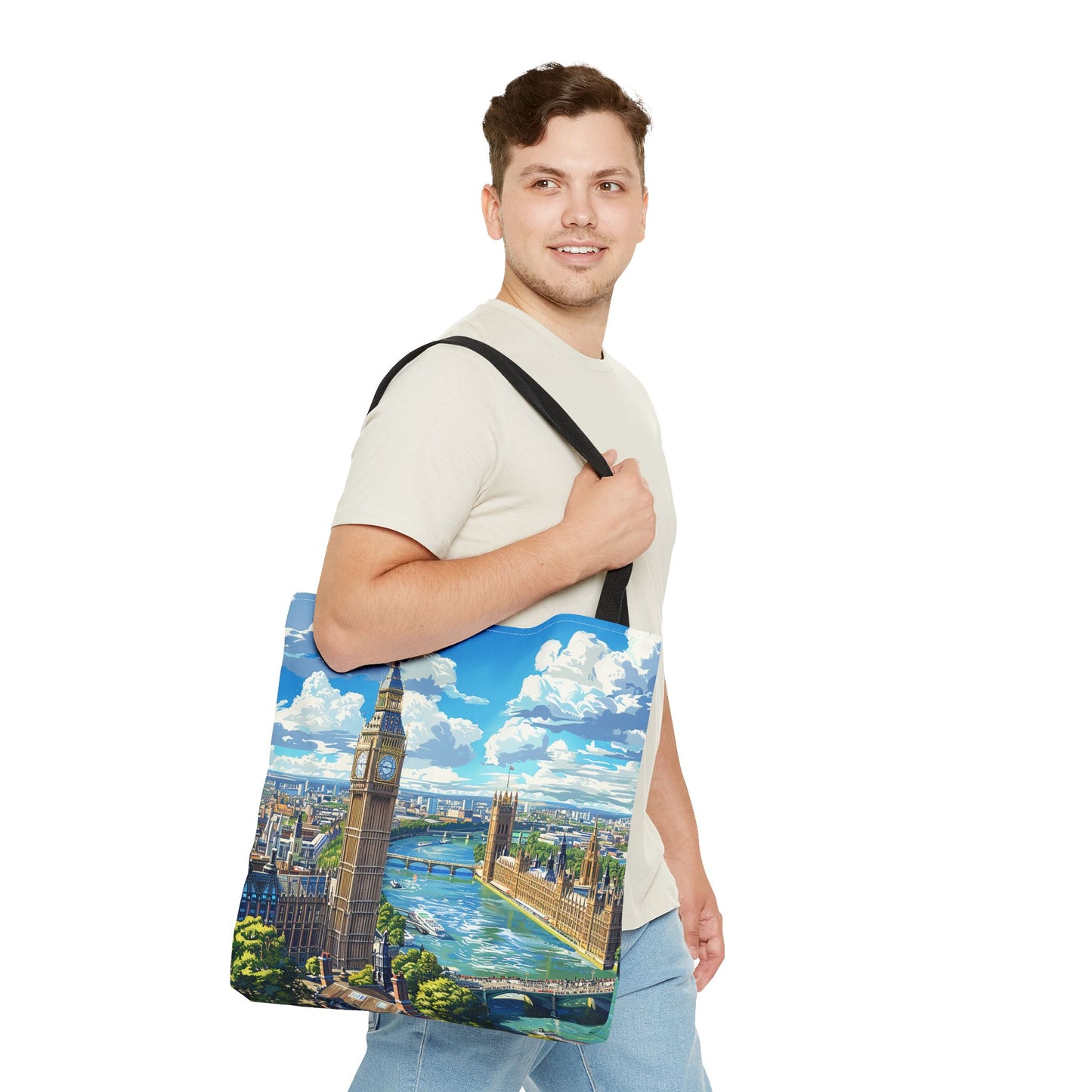 Big Ben River View Tote Bag - Carry the Timeless Charm of London's Iconic Skyline! Available in 3 sizes.
