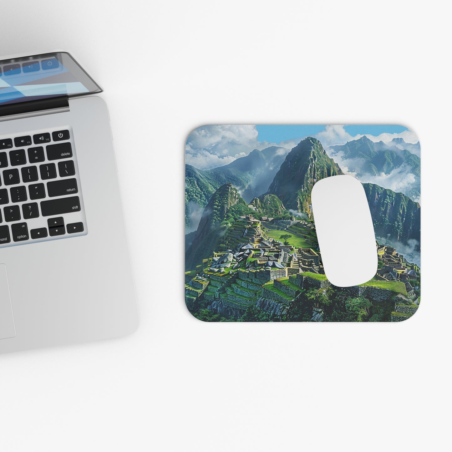 Machu Picchu Misty Peaks Mouse Pad - Discover Ancient Wonders at Your Fingertips!