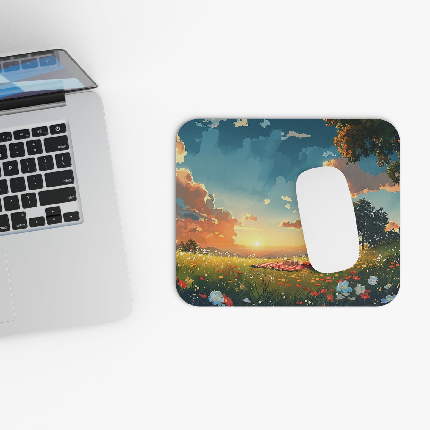 Meadow Picnic Mouse Pad - Scroll through Serenity - Every Click a Breath of Fresh Air!