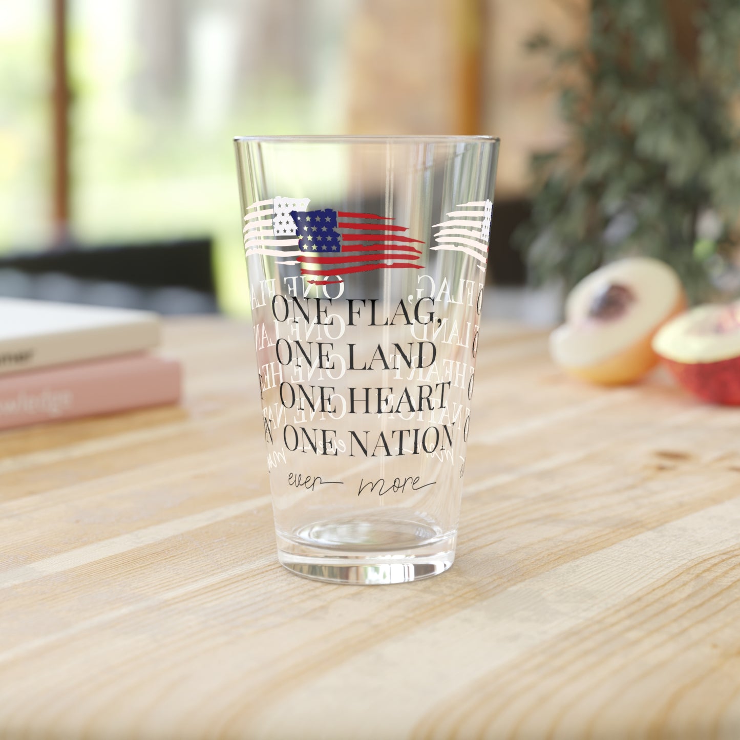 United We Stand Pint Glass - 16 oz - Cheers to Unity Across the Land! From Our Independence Day Glassware Collection.