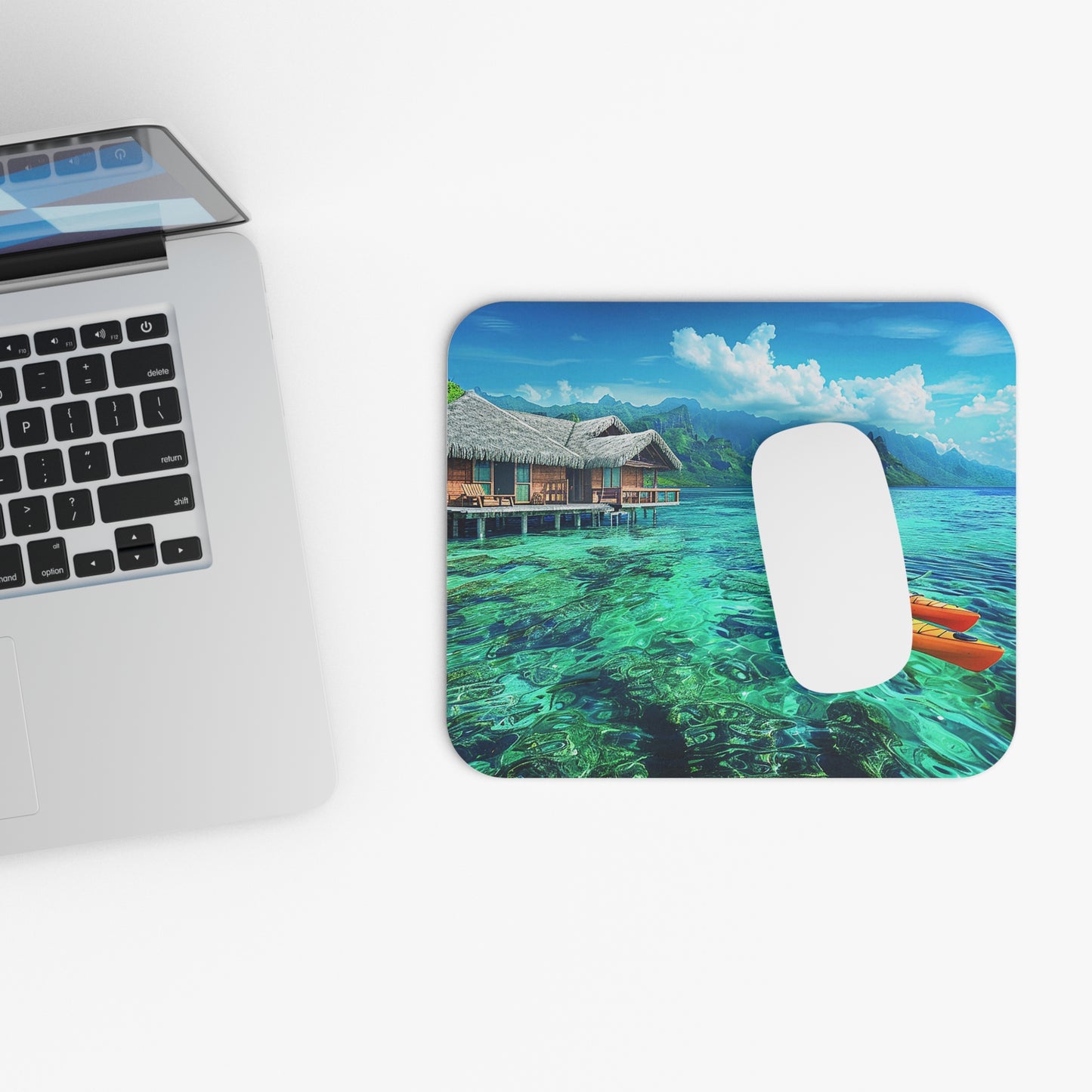 Tropical Serenity Mouse Pad - Kayak Through Tasks with Tropical Bliss!