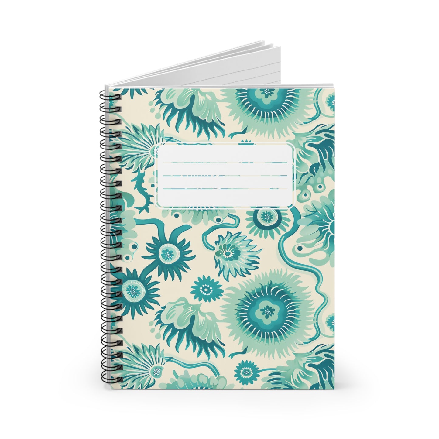 Surreal Sea Garden Chic Spiral Notebook - Ruled Line - Dive Into Creativity – Where Ocean Dreams and Nature’s Whimsy Meet!