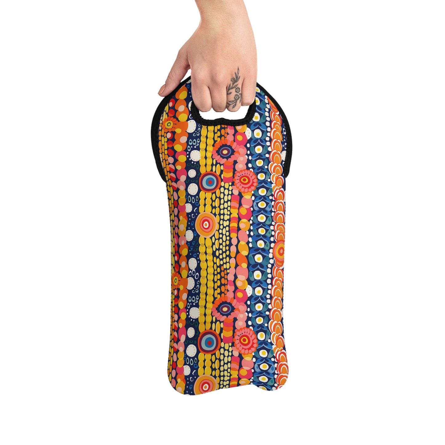 Dotty Delight Wine Tote Bag - 100% Neoprene - Pop, Pour, and Carry in Playful Style!