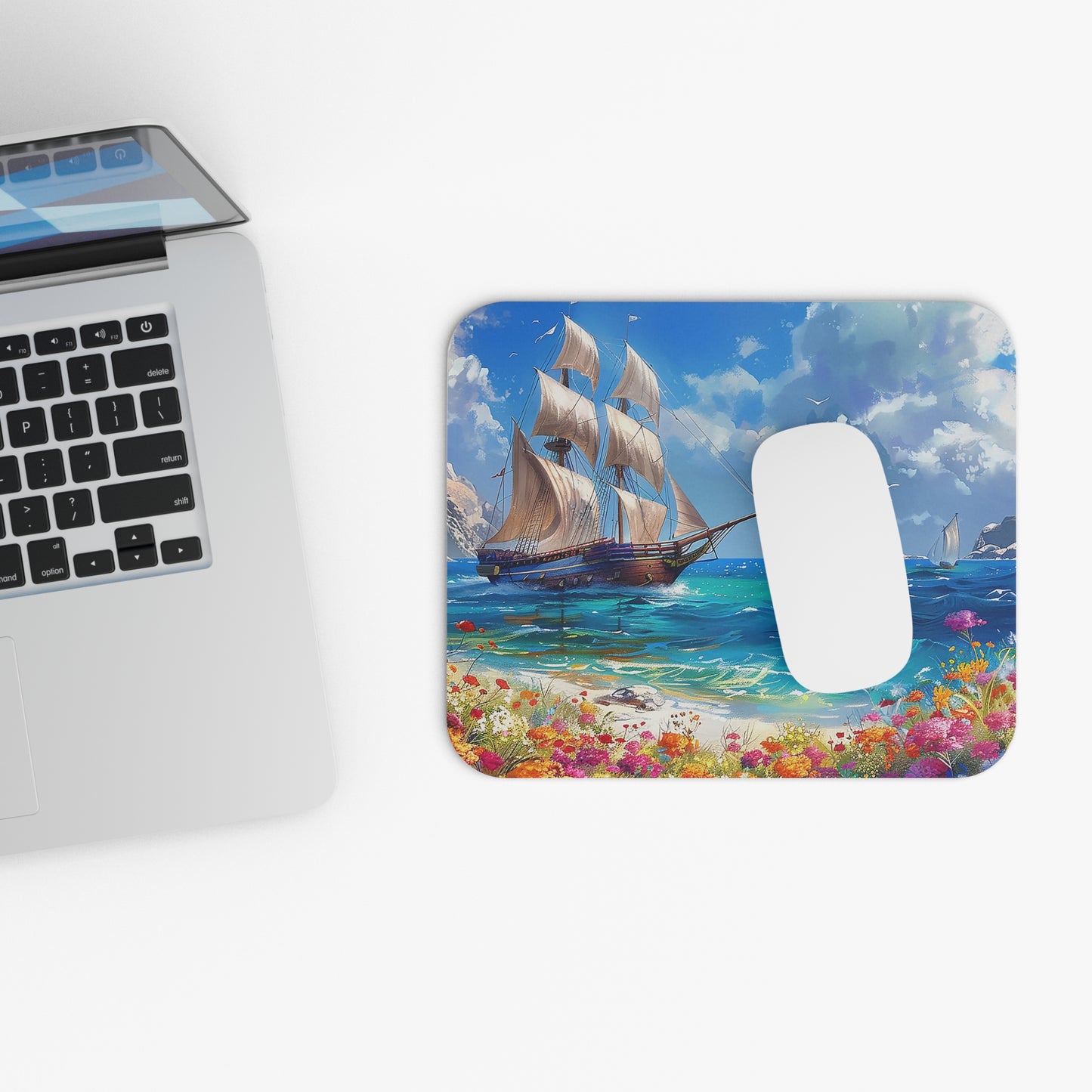 Sail Away into History Mouse Pad - Set Sail on a Sea of Inspiration with Every Click!