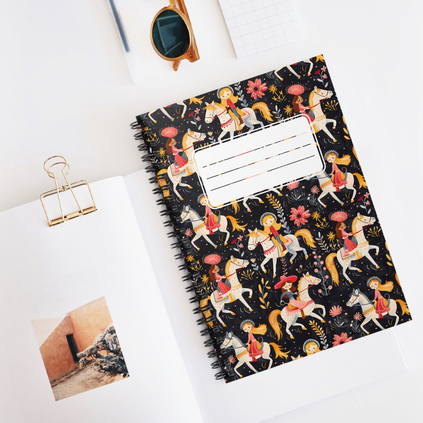 Happy Cowgirl Chic Spiral Notebook - Ruled Line - Saddle Up in Style – Where Fun and Flair Ride Together!
