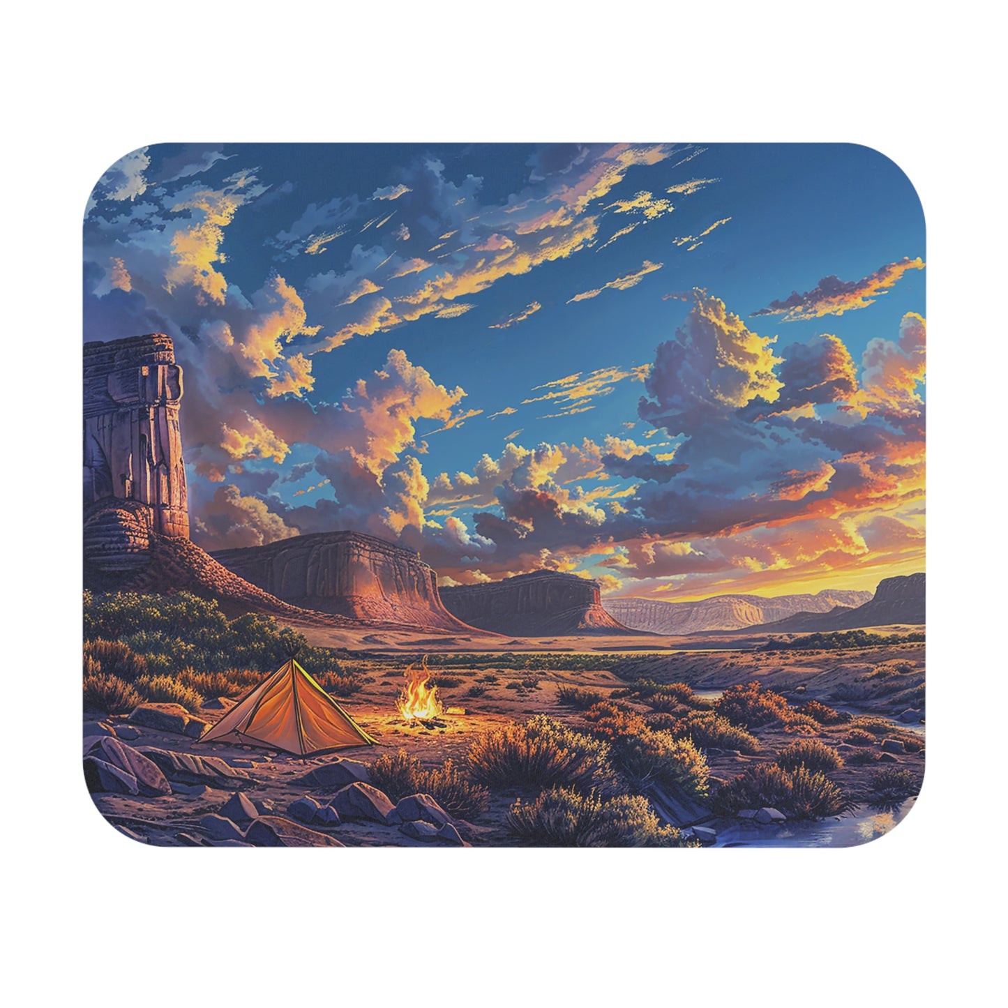 Desert Sunset Serenade Mouse Pad - Capture the Magic of the Desert with Every Click!