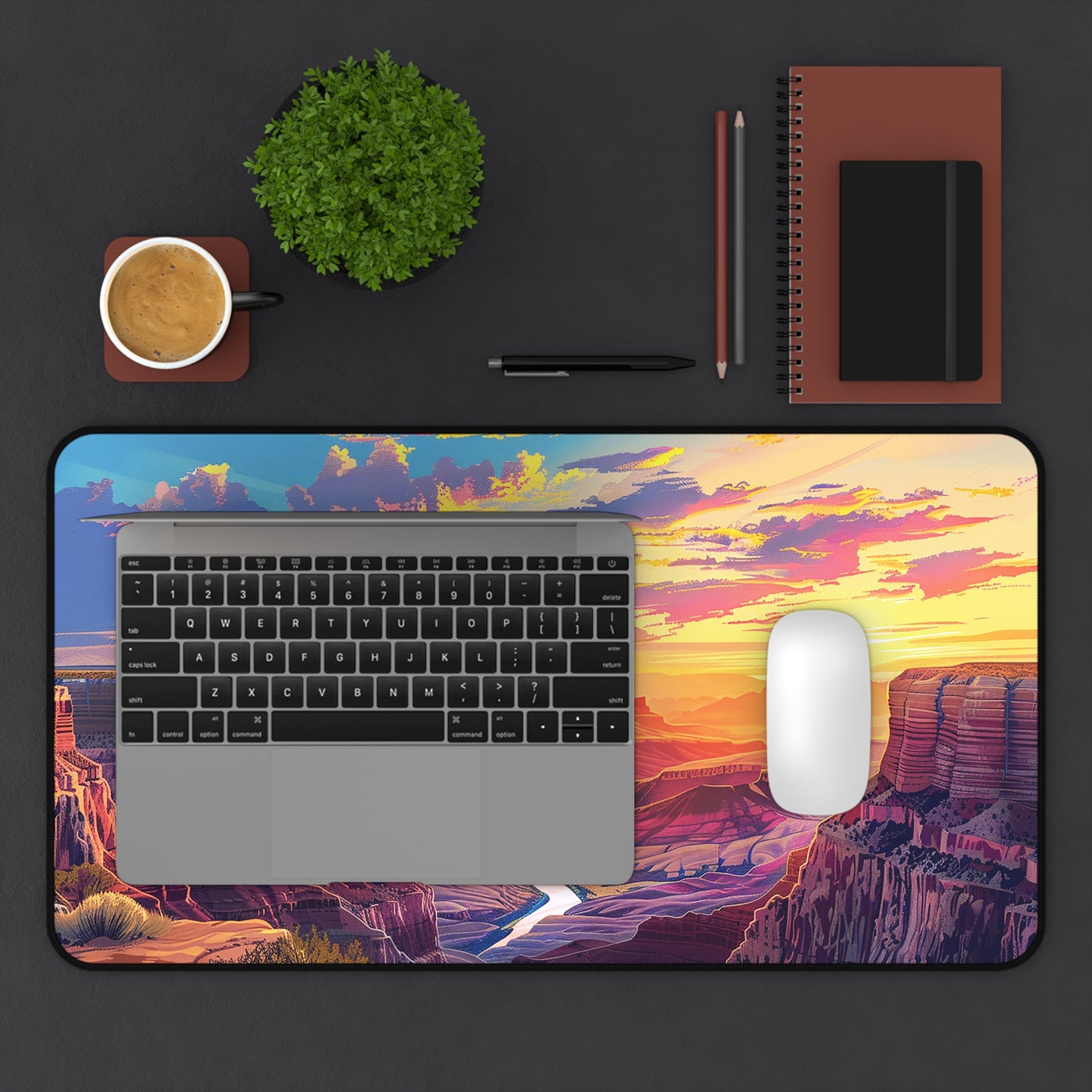 Golden Grand Canyon Glow Desk Mat (Desk Pad) - Embrace the Majestic Glow of the Grand Canyon! Available in 3 sizes.