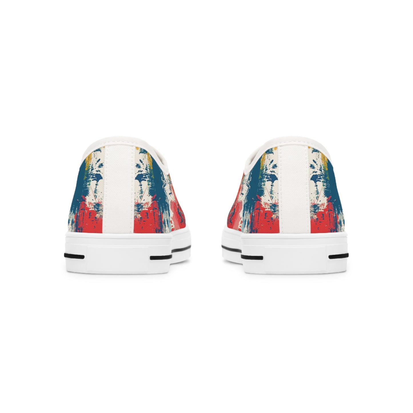 Paint Splash Palette Ladies' Low Top Sneakers - Step into Art – Where Every Step Becomes a Masterpiece!