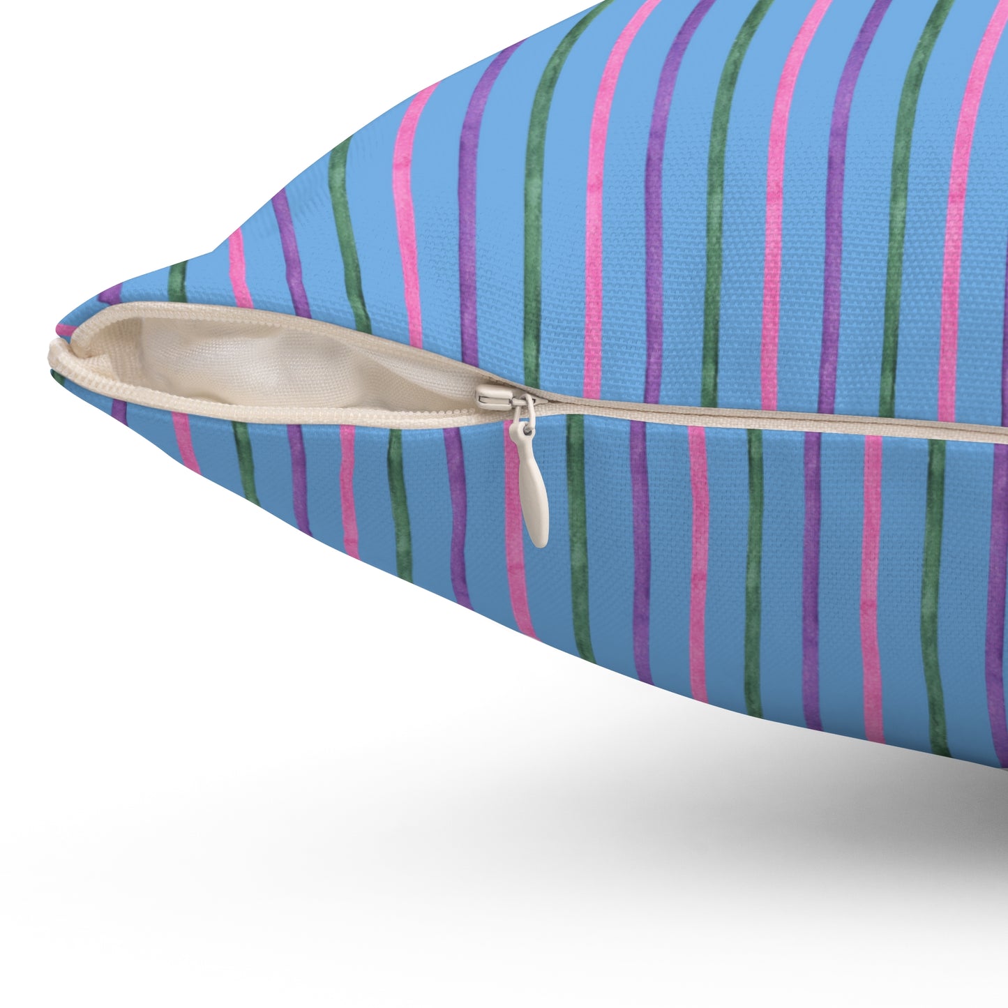 Candy Stripe Square Throw Pillow - Spun Polyester - Double-Sided - Concealed Zipper - Available in 4 sizes.