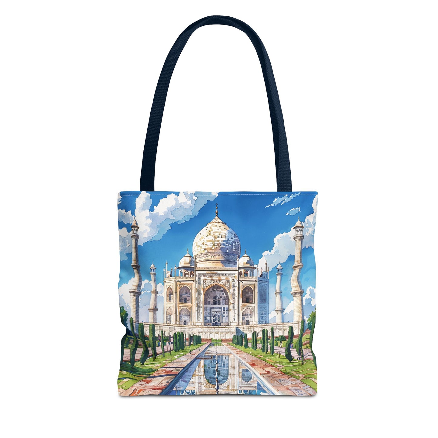 Taj Mahal Reflection Tote Bag - Carry the Splendor of the Taj Wherever You Go! Available in 3 sizes.
