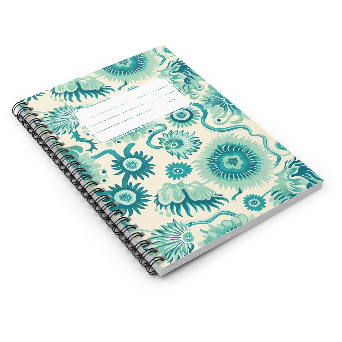 Surreal Sea Garden Chic Spiral Notebook - Ruled Line - Dive Into Creativity – Where Ocean Dreams and Nature’s Whimsy Meet!