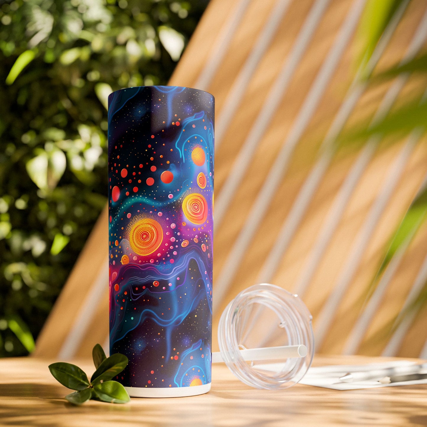 Cosmic Milky Way Skinny Tumbler with Straw - 20 oz. Insulated Stainless Steel - Take the Cosmos with You-One Sip at a Time!