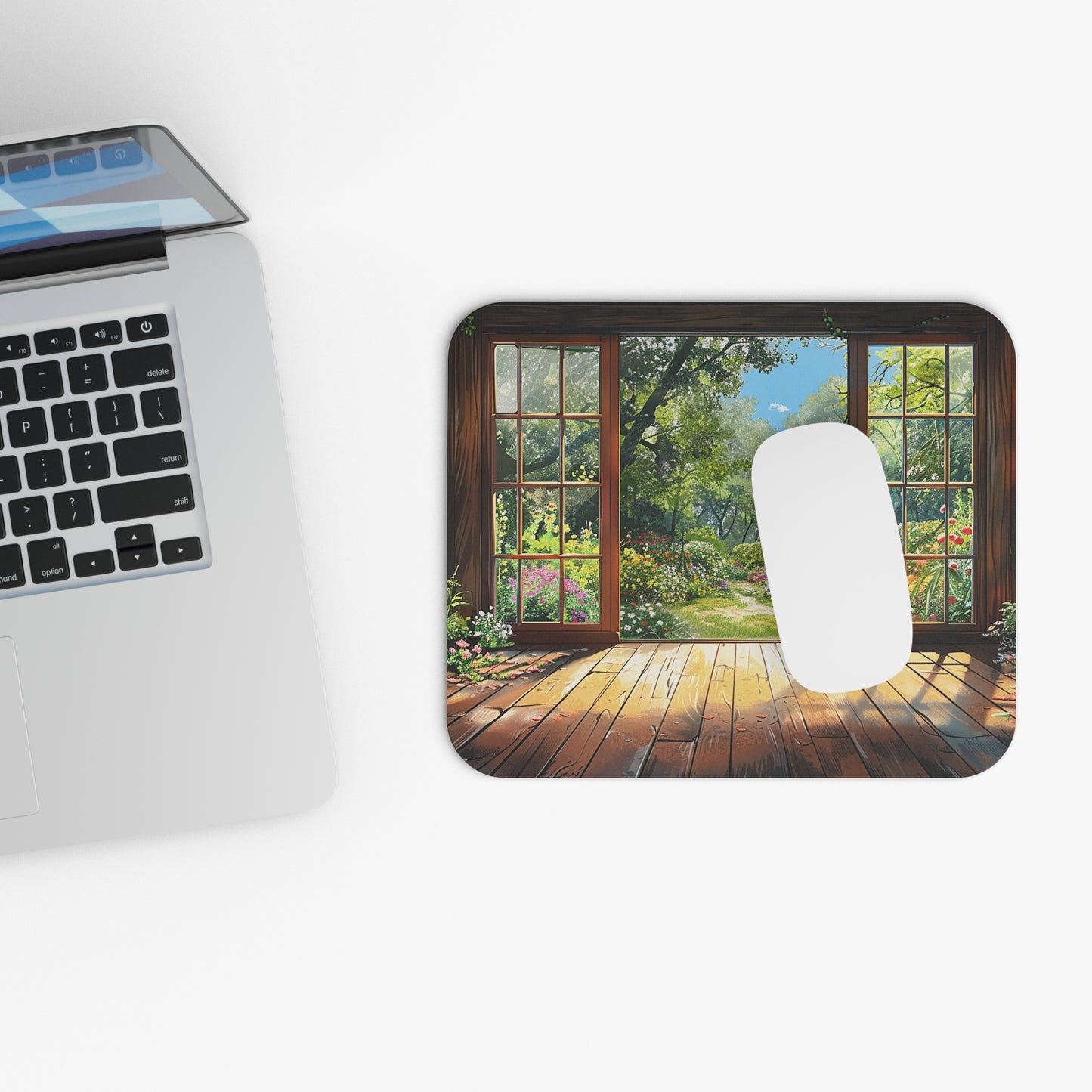 Spring Garden View Mouse Pad - Bring the Beauty of Spring to Every Click!
