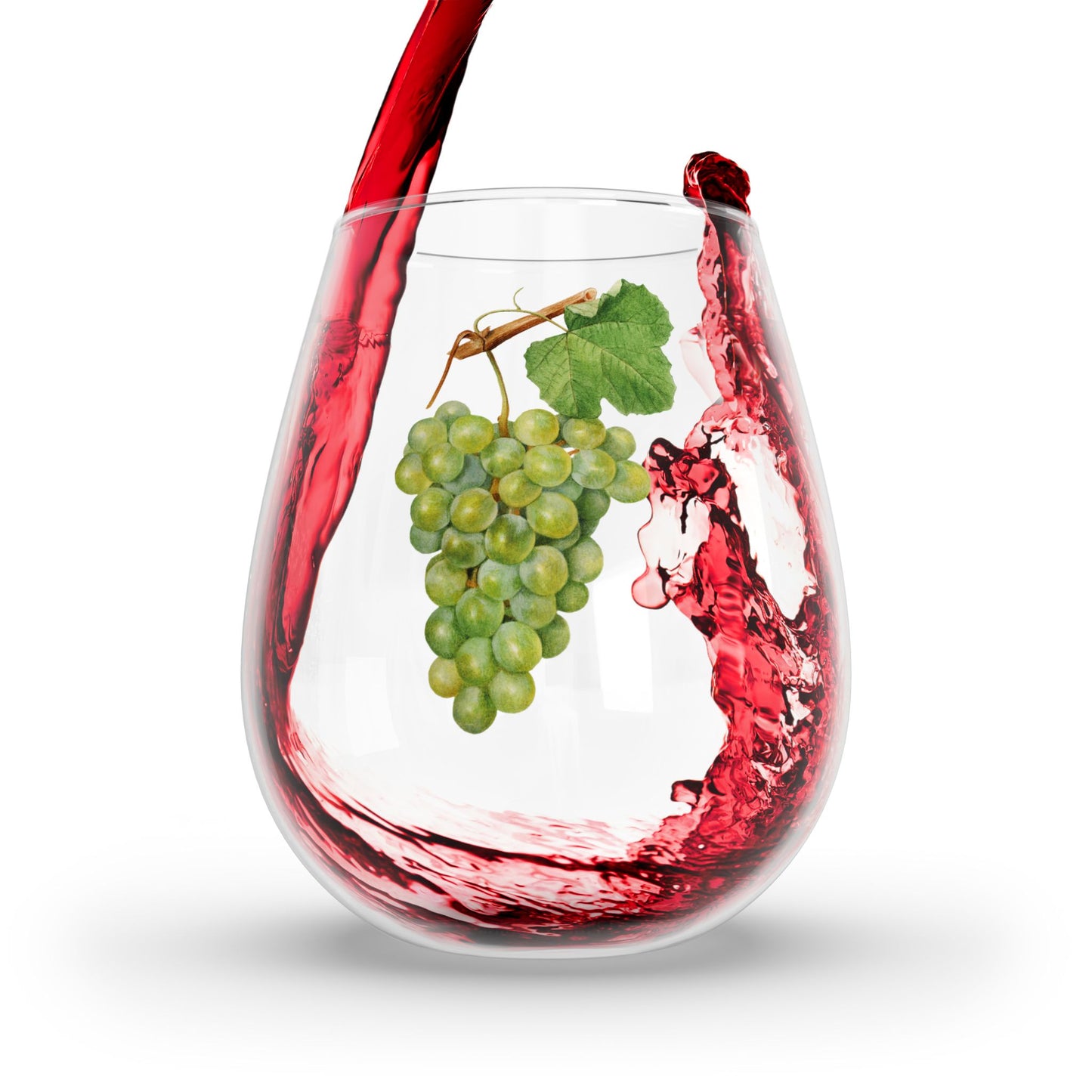 White Grapes Stemless Wine Glass - 11.75 oz - Toast with a Twist: Sip in Style! From Our Vibrant Vineyard Collection.