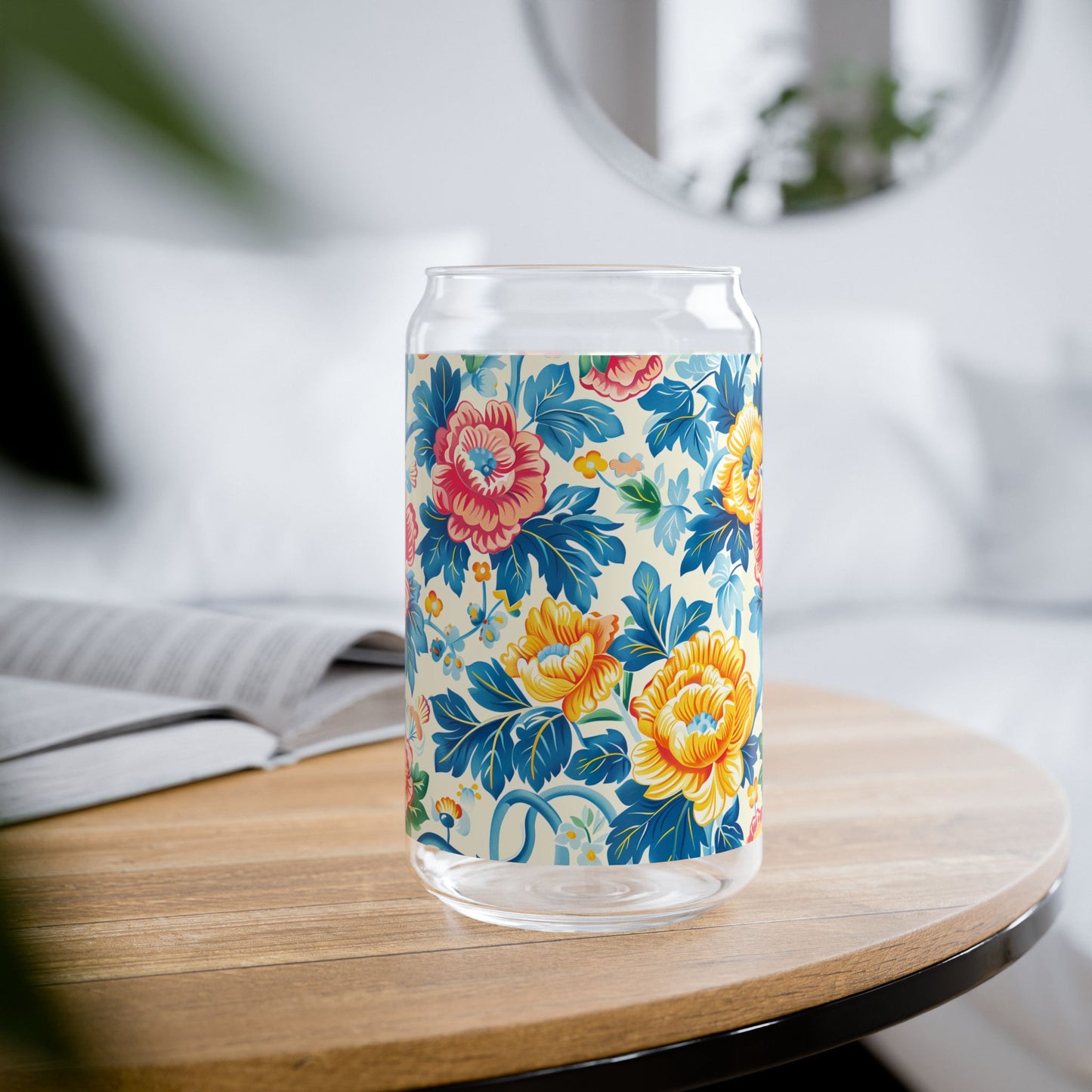 Victorian Vine Romp Sipper Glass Tumbler - 16 oz - Sip with Vintage Elegance and a Playful Twist!