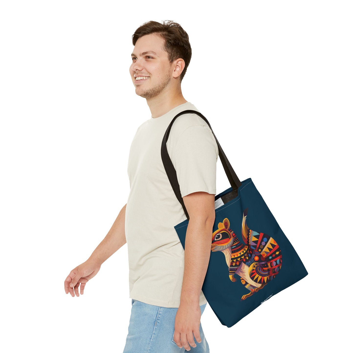 Autumn Squirrel Tote Bag - Wild Whimsy with a Tribal Twist! From our Spirit of the Wild Collection. Available in 3 sizes.