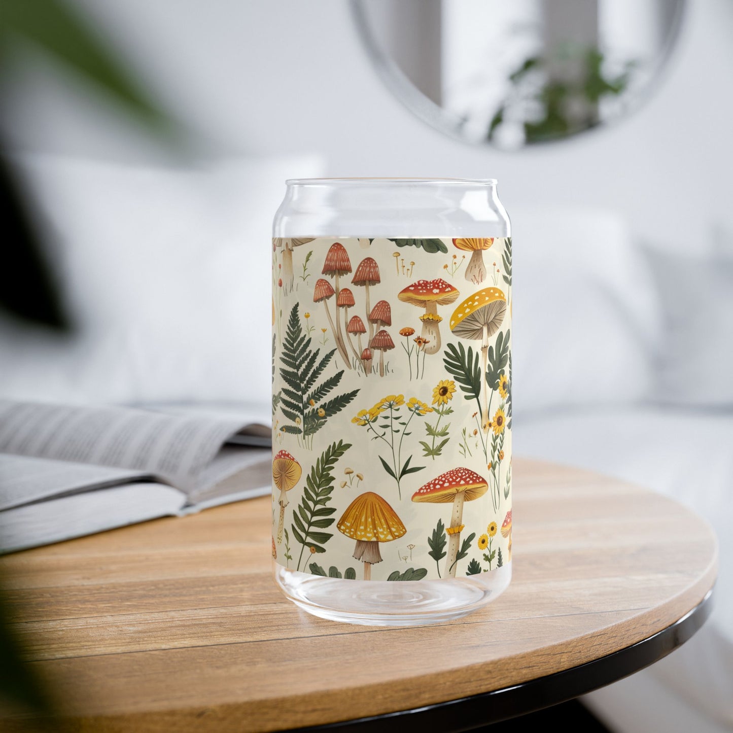 Enchanted Forest Floor Sipper Glass Tumbler - 16 oz - Sip in Nature's Whimsey, Straight from the Forest Floor!