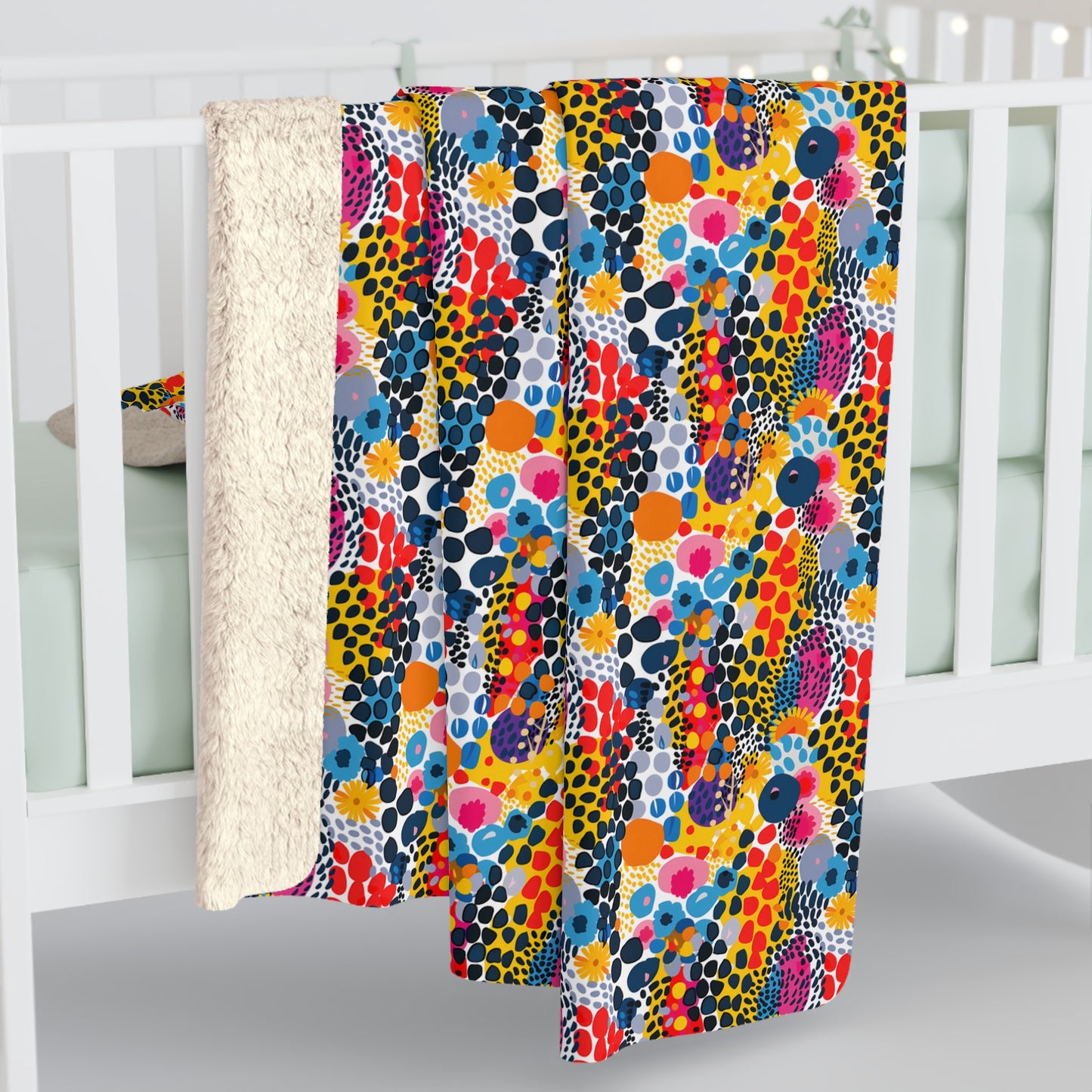 ColorSplash Pop Sherpa Fleece Blanket - Wrap Yourself in a Burst of ARt - ColorSplash Pop Sherpa Fleece! Available in 2 sizes.