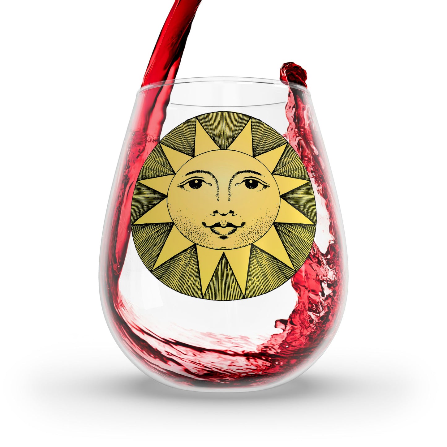 Vintage Sun Stemless Wine Glass - 11.75 oz - Let the Vintage Sun Shine on Your Wine Party!