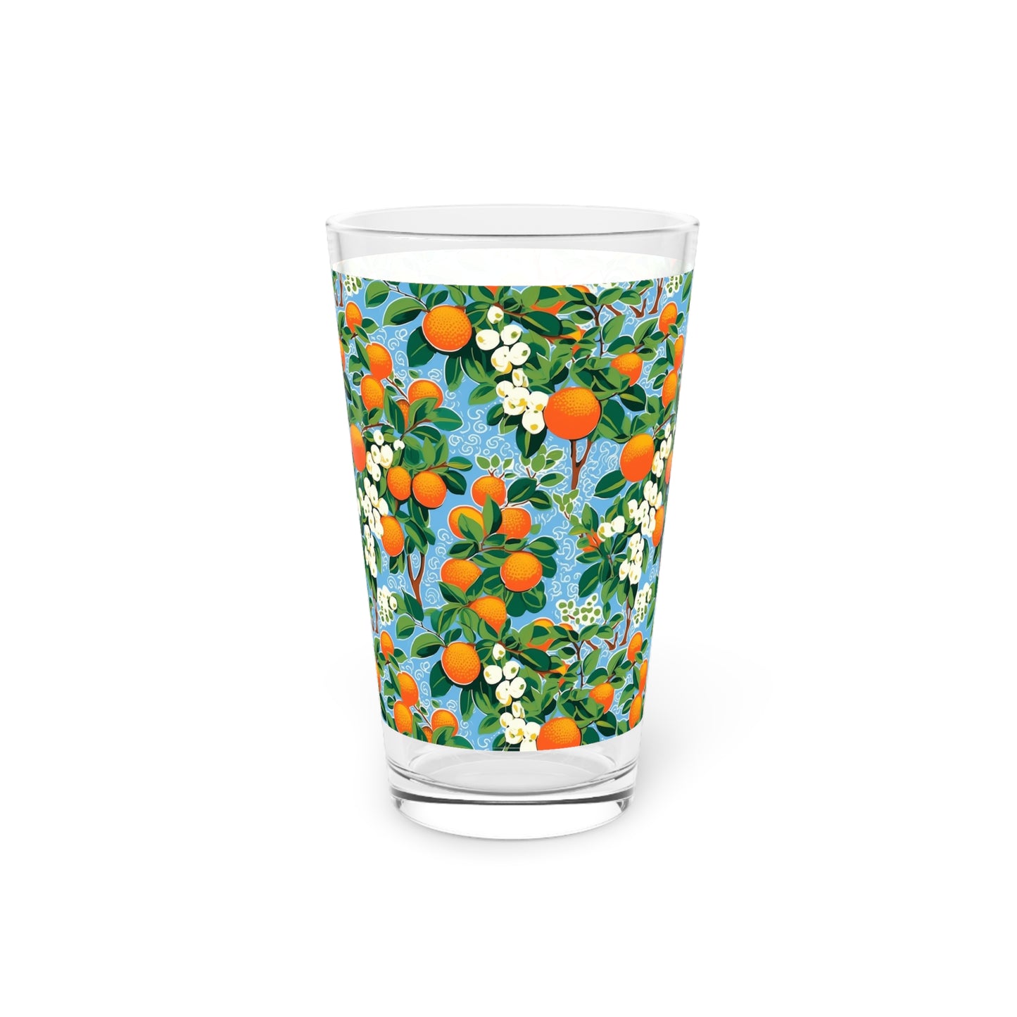 Citrus Blue Bliss Pint Glass - 16 oz - Sip Happiness, Embrace Cheer!