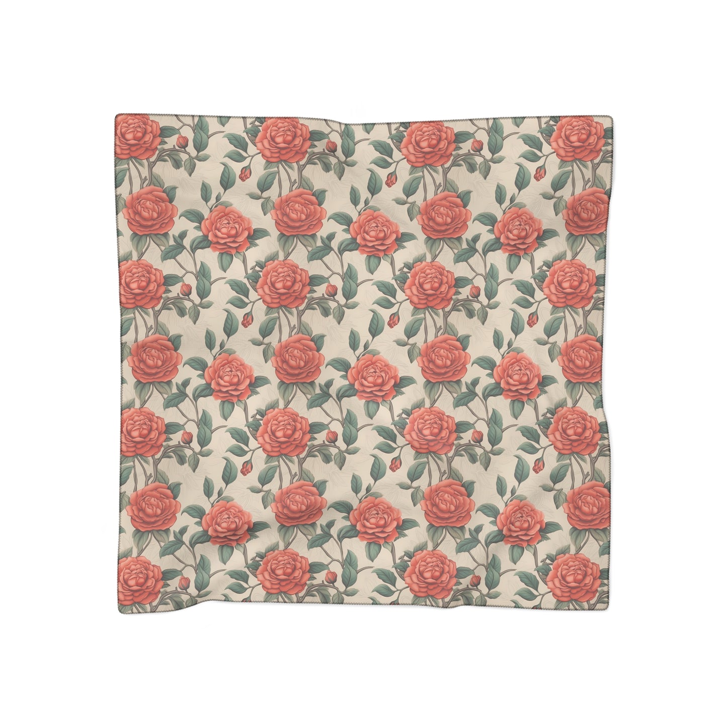 Romantic Rose Poly Voile Scarf. Lightweight & Stylish Accessory, Available in 2 sizes: 25" x 25" or 50" x 50"