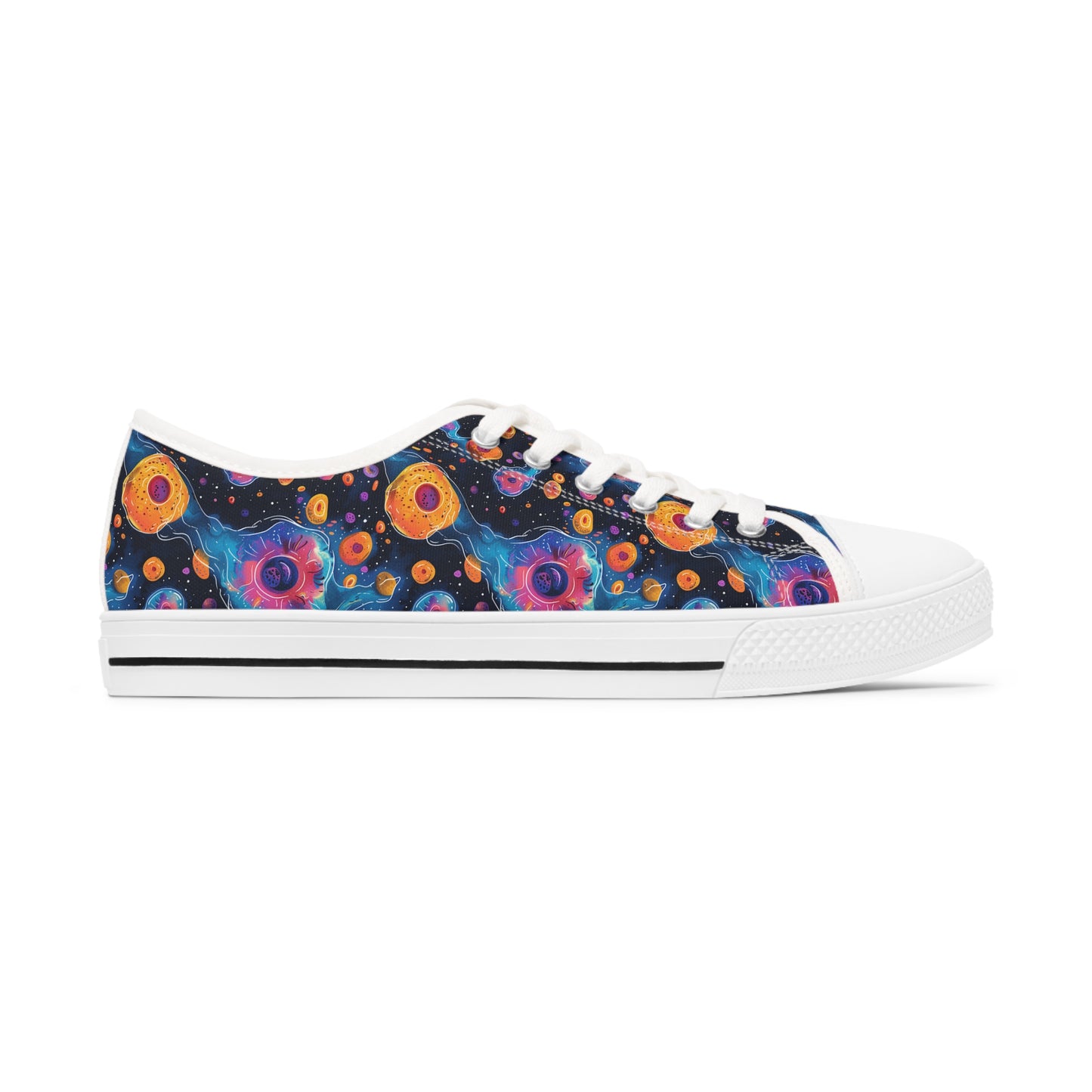 Birth of Celestial Life Ladies' Low Top Sneakers - Step Into the Stars – Where Every Step is a Celestial Adventure!