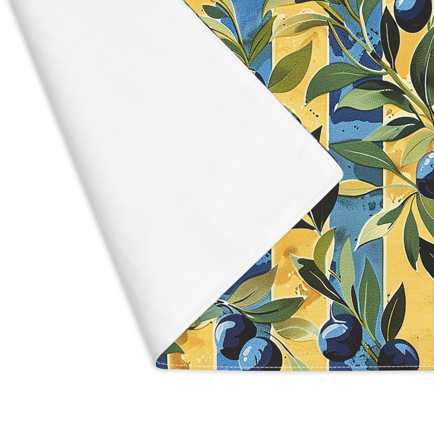 Olive Orchard Stripes Placemat - Bring the Zest of the Mediterranean to Your Table! Cotton Twill - 18" x 14"