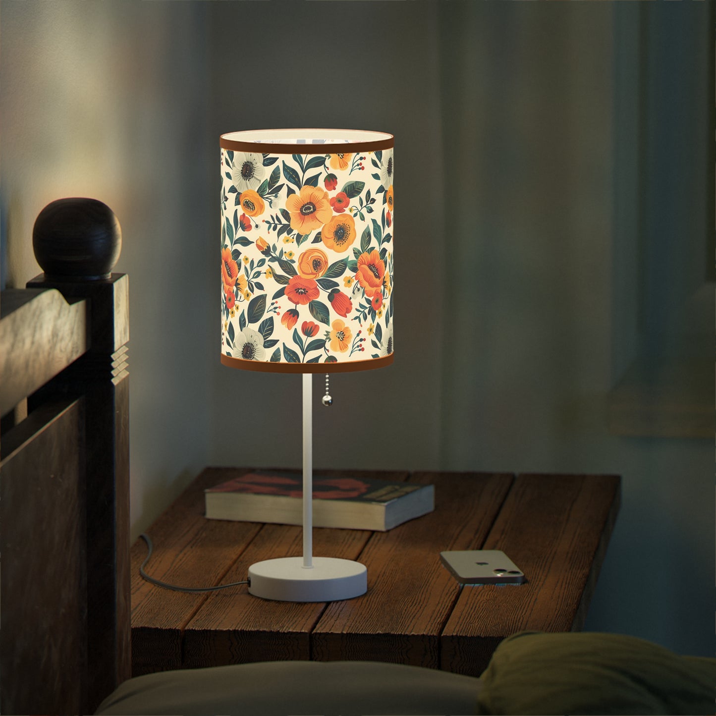 Golden Bloom Harmony Modern Table Lamp. 20" Tall, Metal Stand, US|CA Plug, Available in 2 Finishes & Multiple Trim Colors